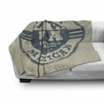 thumbnail image 3 of America Soft Flannel Fleece Throw Blanket, Passport Stamp Inspired Grungy of Detroit Michigan State with Stars, Cozy Plush for Indoor and Outdoor Use, 50" x 60", Blue Grey and Taupe, by Ambesonne, 3 of 6