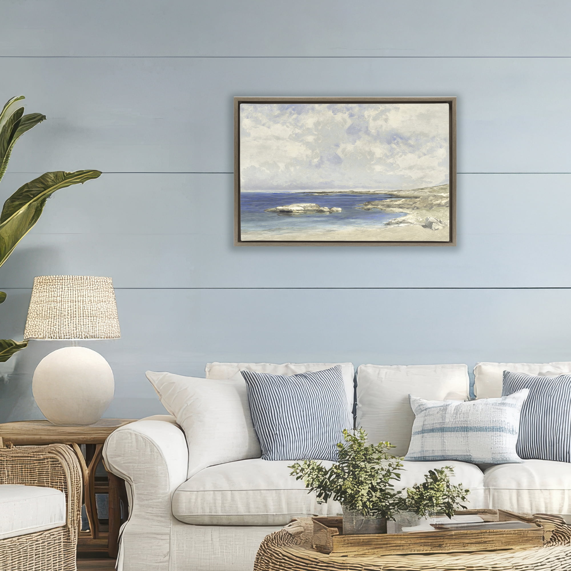 Stupell Industries Pond At Morning Brown Framed Floater Canvas Wall Art, design by Christy McKee