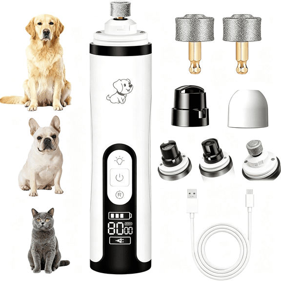 CURYMAY 2026 D Silent Groom Pro Nail Grinder for Dogs & Cats, 3-Speed Silent Grooming Pro with Led Light, 2000Mah Long Battery Life, Painless Paws Grooming for Small Medium Large