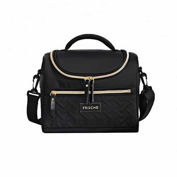 HUFIDA Lunch Bag Insulated Lunch Box for Women Men, Adult Lunch Tote Cooler Bag Reusable Lunch Bags for Work Travel Picnic (Black)