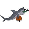 thumbnail image 4 of Gemmy Animated Halloween Inflatable Shark Snack Scene , 4 ft Tall, Multi, 4 of 5