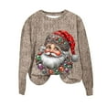 thumbnail image 2 of Xdegoge Christmas Shirts for Women Crewneck Xmas Santa Tops Merry and Bright Vintage Sweatshirt Vacation Funny Family Pullover Winter Long Sleeve Shirts Holiday Party Ugly Sweaters Cute Blouses, 2 of 4