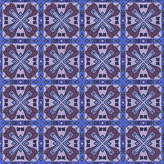 Ahgly Company Indoor Square Patterned Blue Whale Blue Area Rugs, 8' Square