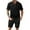 Black, variant on cllios Mens Tracksuit Summer 2 Piece Outfits Casual Zipper V Neck Shirts with Shorts Sets Short Sleeve Sweatsuits Waffle Workout Sets