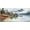 Beautiful Misty Mountain and Lake Painting, variant on Japanese Sea Waves Mouse Pad - Blue Ocean Wave Gaming Mousepad Extended Large Mouse Mat Surfing Painting Desk Pad Keyboard Pad Computer Mat 35.4 x 15.7 Inch
