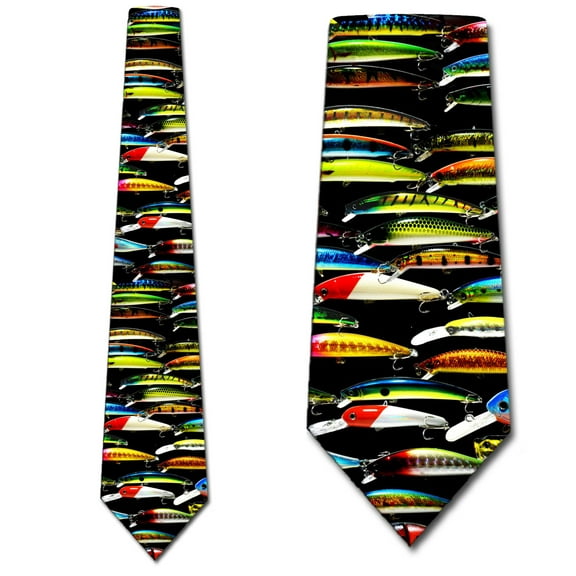 Fishing Ties Mens Lure Necktie Fish Tie Fishing Accessories for Men by Three Rooker