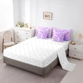 thumbnail image 2 of YST Ensemble de Couette pour Enfants Filles Mermaid 7 Pcs, Literie Mermaid Très Grand, Ensembles de Literie Mermaid Queue de Poisson Violette Girly, Écailles de Poisson Étoile de Mer Hippocampe Réversible avec Ensemble de Draps, 2 of 4