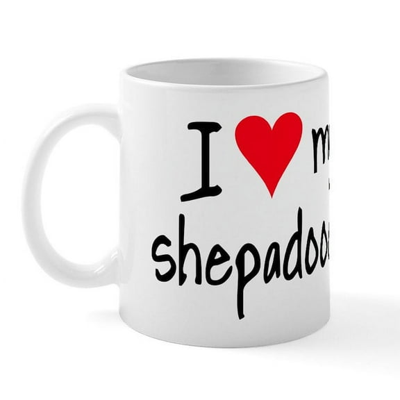 CafePress - I LOVE MY Shepadoodle Mug - 11 oz Ceramic Mug - Novelty Coffee Tea Cup