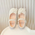 thumbnail image 4 of Girls' Princess Mary Jane Shoes, Soft Sole Leather, Lace Bow, Spring Autumn Dress Shoes, 4 of 5