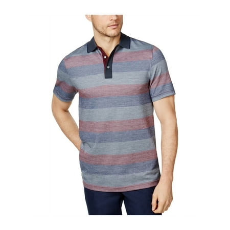 - Tasso Elba Mens Striped Rugby Polo Shirt