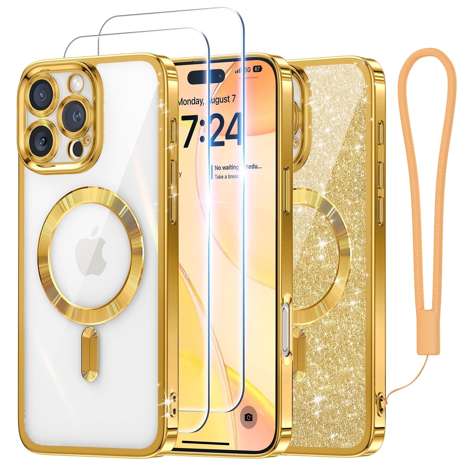 Meifigno Magnetic Case for iPhone 16 Pro Max Gold photo 1