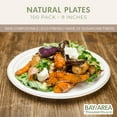 thumbnail image 2 of HOME GOODS MARKETPLACE Paper Plates, Compostable AFN1Disposable 9 inch, Plates for Desserts, Picnics, Stocking the Pantry, Bagesse White 100 Count, 2 of 3