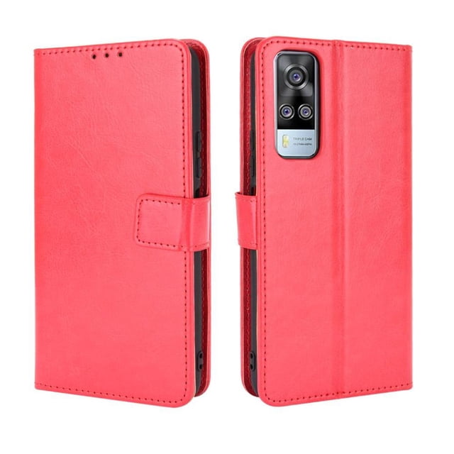 Funda tipo libro para VIVO Y51 2020, cartera todo‑en‑uno, funda multifuncional con tarjetero y correa de muñeca desmontable