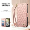thumbnail image 5 of For Apple iPhone 15 Plus Wallet  Phone Case-PU Leather  Bowknot Magnetic Flip Cover with Card Slots,Zipper Pocket & Detachable Wrist Strap,Shockproof,Pink,For iPhone 15 Plus, 5 of 8
