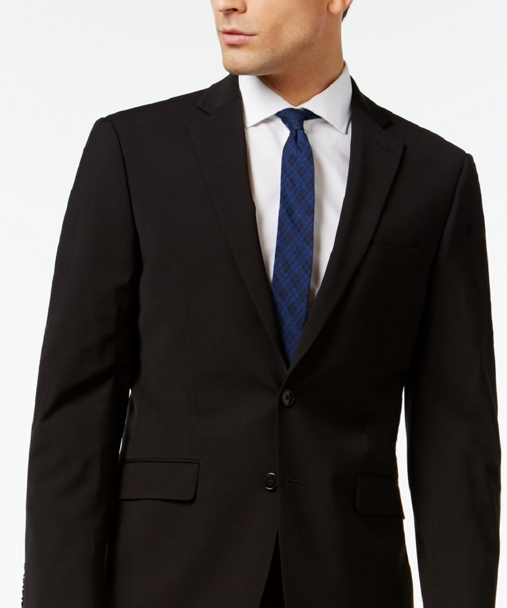 Calvin Klein Men's Infinite Stretch Solid Slim Fit Suit Jacket Black