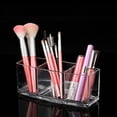 thumbnail image 4 of Home Edit Clear Storage MENRKOO,SS Clear Makeup Brush Holder Organizer, 3 Slot Acrylic Cosmetics Brushes Storage White, 4 of 4