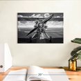 thumbnail image 3 of Elephant Stock Monochrome Vintage Airplane Wall Art - Horizontal Canvas Wall Art - Living Room Wall Decor - Transportation Canvas - Black And Gray Decor - 12" x 8", 3 of 8