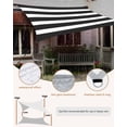 thumbnail image 4 of Sun Shade Sail 8'x10' Black Stripes Rectangle Sun Shade Sails Canopy Waterproof Modern Simple Striped Outdoor Sunshades Sand UV Block Cover Shades Cloth for Patio Backyard Garden Deck Porch Lawn, 4 of 9