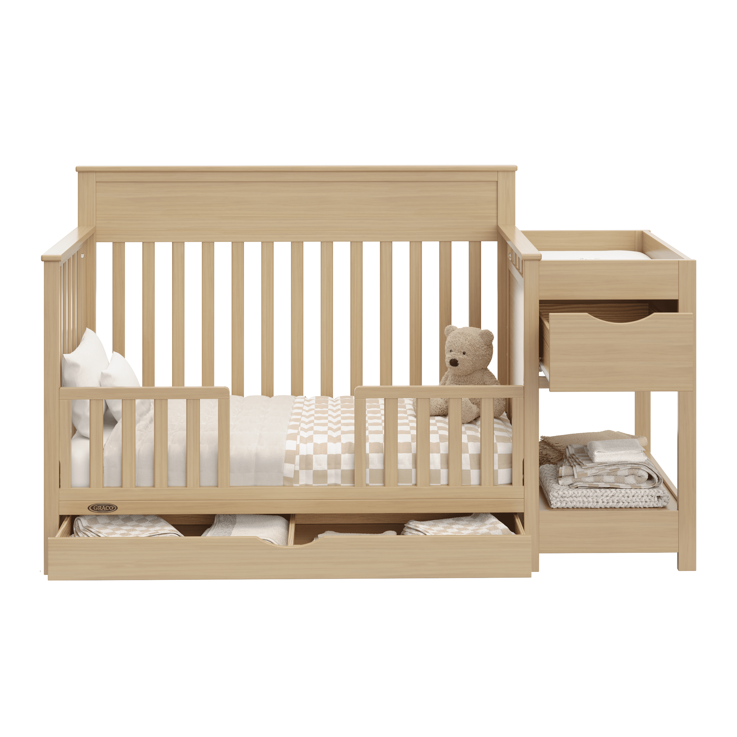 Graco Shiloh Convertible Baby Crib and Changer, Driftwood