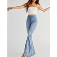 thumbnail image 6 of KelaJuan Women Fashion Flare Jeans Solid Color High Waist Stretch Denim Pants Spring Autumn Casual Slim Bell Bottoms Trousers, 6 of 6