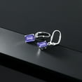 thumbnail image 5 of Gem Stone King 925 Sterling Silver Blue Tanzanite Dangle Earrings for Women (3.80 Cttw, Gemstone December Birthstone, Emerald Cut 8X6MM), 5 of 5