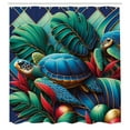 thumbnail image 4 of Ambesonne Turtle Shower Curtain, Exotic Deep Sea Monstera, 69"Wx70"L, Teal Vermilion and Blue, 4 of 4