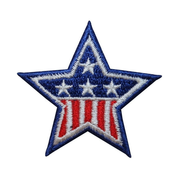 ID 1065B Patriotic Flag Star Patch America Banner Embroidered Iron On Applique