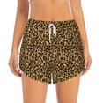 thumbnail image 2 of Easygdp Gold Glitter Leopard for Women's Athletic Shorts - High-Waist, Quick-Dry Workout Shorts with Pockets, Ideal for Running, Yoga, and Training-Small, 2 of 7