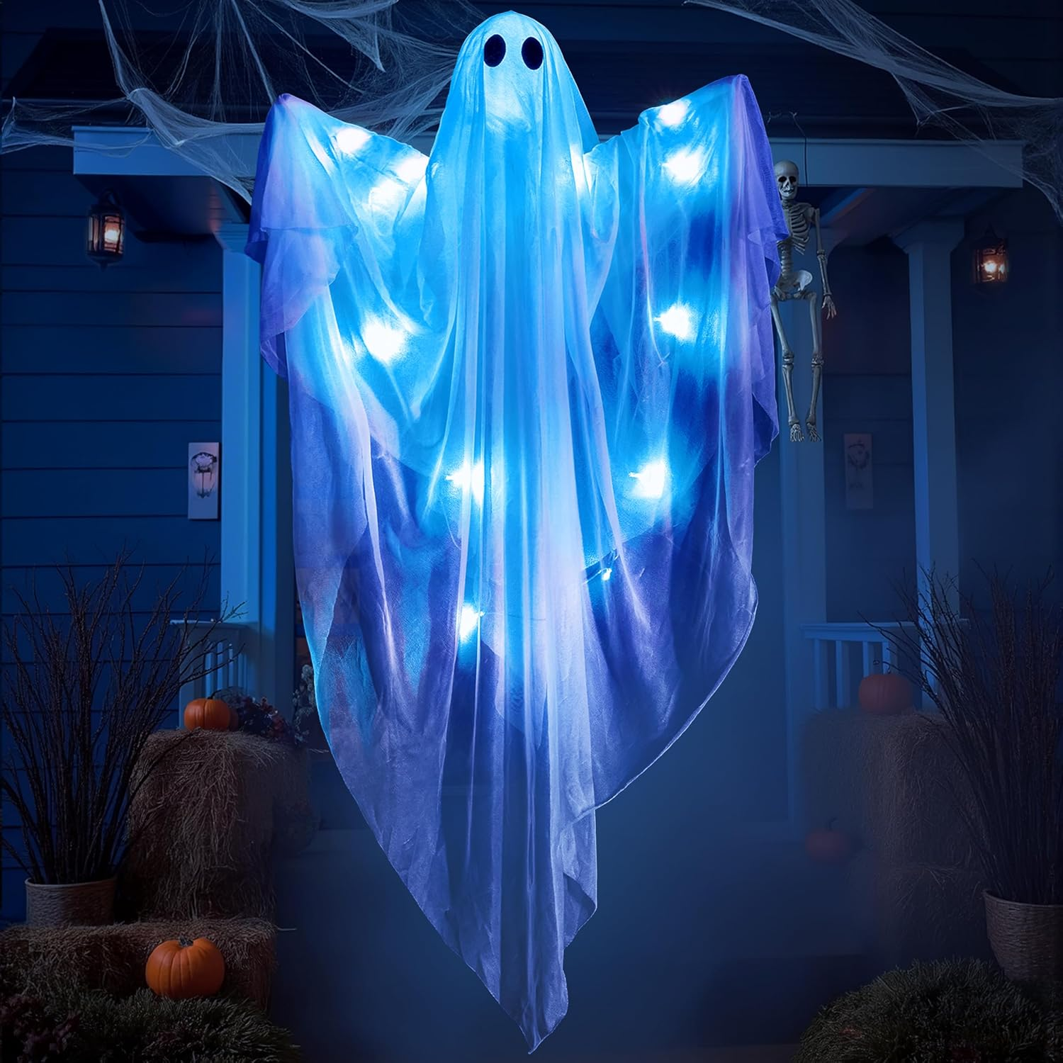 Ayieyill 47" Light-Up Hanging Ghost Halloween Decoration photo 6