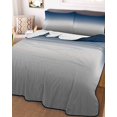thumbnail image 3 of Quilts Twin Size Bedding Set, Navy Blue Gray Ombre Lightweight Quilted Comforter, Modern Gradient Abstract Art Soft Reversible Bedspread Coverlet with Pillow Covers for All Season, 68" x 86", 3 of 7