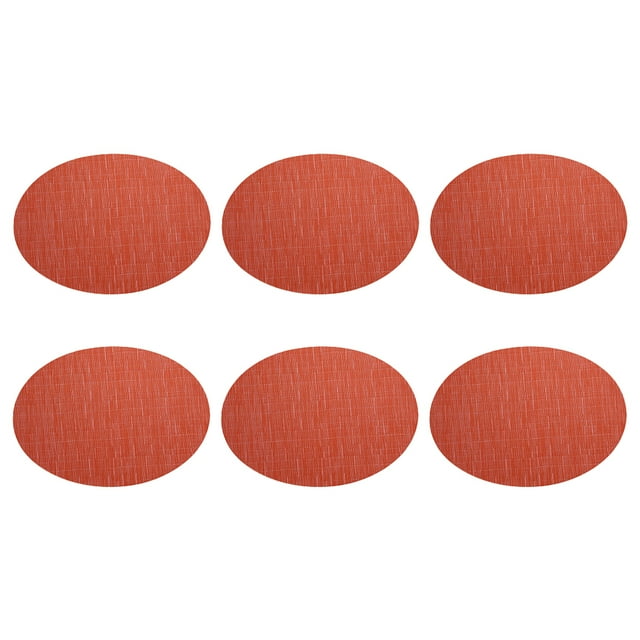 Yuarrent 6 pack/lote manteles individuales ovalados de fácil cuidado resistentes a las manchas elegante adición a la de comedor fácil de Mostrada naranja 45*32.5 cm