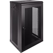 NavePoint 18U Server Rack Enclosure - 17.7” Deep, 18U Wall Mount Network Cabinet with Locking Perforated Door, 19” IT Equipment Compatible, 18U Network Rack, Removable Side Panels, Black