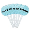 thumbnail image 1 of Yvonne Cupcake Picks Toppers - Set of 6 - Blue Speckles, 1 of 1