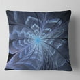 thumbnail image 2 of Designart Symmetrical Blue Digital Fractal Flower - Floral Throw Pillow - 18x18, 2 of 5