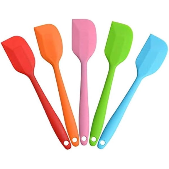 Silicone Spatula Heat Resistant Small Rubber Spatulas Cooking Utensil Set Non-Stick Flexible Rubber Essential Cooking Gadget For Cake/Cream/Pastry/Butter/Batter Mixing/Cooking-(5 Pieces)