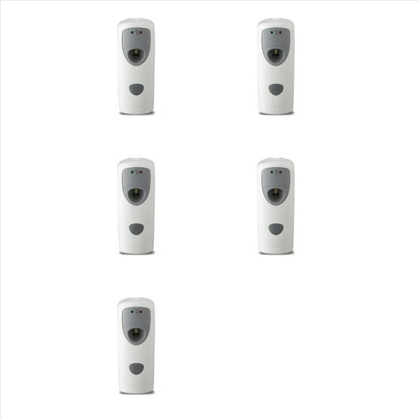 5X Dispensador Automático Ambientador de Aire Ambientador del Cuarto de Baño Temporizado en Aerosol Montado en la Pared, Dispensador de Aroma Automático