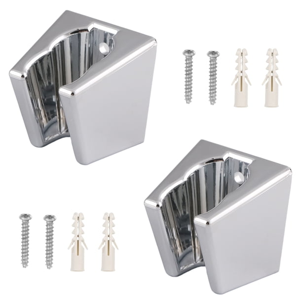 Bewildely Soporte de ducha de mano plateado de 2 piezas soportes de cabezal de ducha duraderos y antiarañazos de amplia aplicación Accesorios de baño
