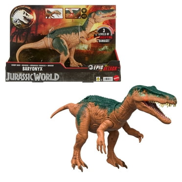Jurassic World Epic Attack Baryonyx Dinosaur Toy Figure, Double Damage, Lights & Sounds