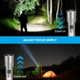 thumbnail image 3 of LED Flashlight Rechargeable, 6 Modes High Lumens Power Display Flashlights, Small Handheld Pocket Powerful Lights, Zoomable Torch Light For Hiking Hunting Camping Emergency, 3 of 8