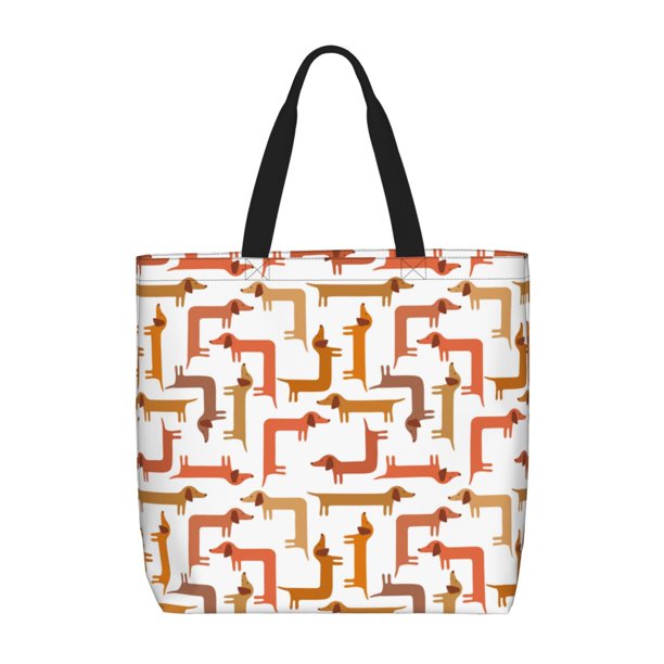 Easygdp Dachshund Dog Bolsa Tote para Mujer, Bolso de Hombro para Trabajo, Playa, Viajes, Compras y Supermercado