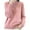 Pink, variant on HVOBTTY Women's Long Sleeved Pullovers Sweaters, Sweaters for Women, Women's Fashion Casual Solid Color Round Neck Button Loose Fitting Base Knitted Sweater Black, XXL