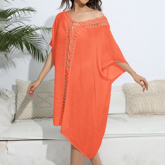 Women's Crochet Floral Patchwork Loose Dress Beach Cover Up For Swimsuits Sheer Skirt Cover up for Women Bathing Suits for Women Cover up plus Size Bathing Suit Cover Ups Women 3x Bathing Suit Cover