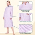 thumbnail image 4 of PAVILIA Womens Zip Up Robe, Sherpa Fleece Housecoat with Pockets, Fuzzy Warm Zipper House Coat for Women Elderly, Plush Soft Long Bathrobe Loungewear, Lavender Purple (Small/Medium), 4 of 10