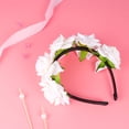 thumbnail image 2 of diadema de flores de simulación con rosas 3D para mujer, aros para el pelo creativos para novia, boda, fotografía (blanco), 2 of 8
