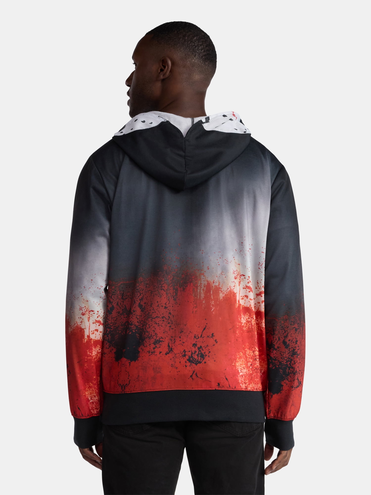 Friday the 13th, Men's & Big Men's Halloween Cosplay Hoodie, Jason Mask, Sizes S-3XL
