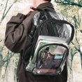 thumbnail image 3 of Clear Backpack For School, Heavy Duty Pvc Transparent Backpack Multiple Pockets Bookbag For College Workplace Concert Work Security Travel Festival, Black, 3 of 8