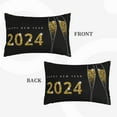thumbnail image 4 of Naloa Happy New Year 2024 (2) Pillowcase, Throw Pillowcase, Wrinkle-Free, Stain-Resistant with Hidden Zipper for Bedroom Sofa - 20"x30", 4 of 9