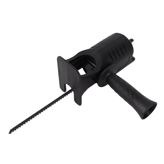 Riousery Portable Reciprocating Saw Adapter Attachment with 3 Blades, Electric Drill Modified Tool for Wood and Metal Cutting, Black, 6.4 inches / 16.3 cm