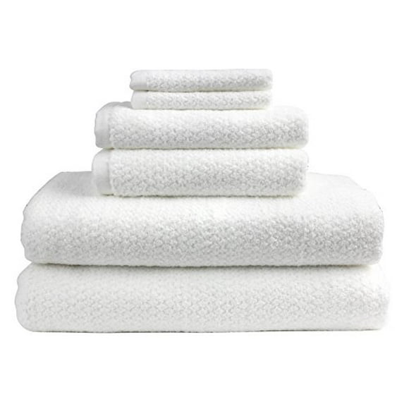 Everplush Diamond Jacquard Bath Sheet 6 Piece Value Pack in White