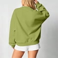 thumbnail image 5 of Vivianyo HD Women's Over Size Drop Shoulder Quarter Zip Fall Sweatshirt, Womens Stand Collar Ribbed Cuff and Hem Solid Winter Pullover Tops for Loungewear, Women's Army Green, Sizes S-2XL, 5 of 5